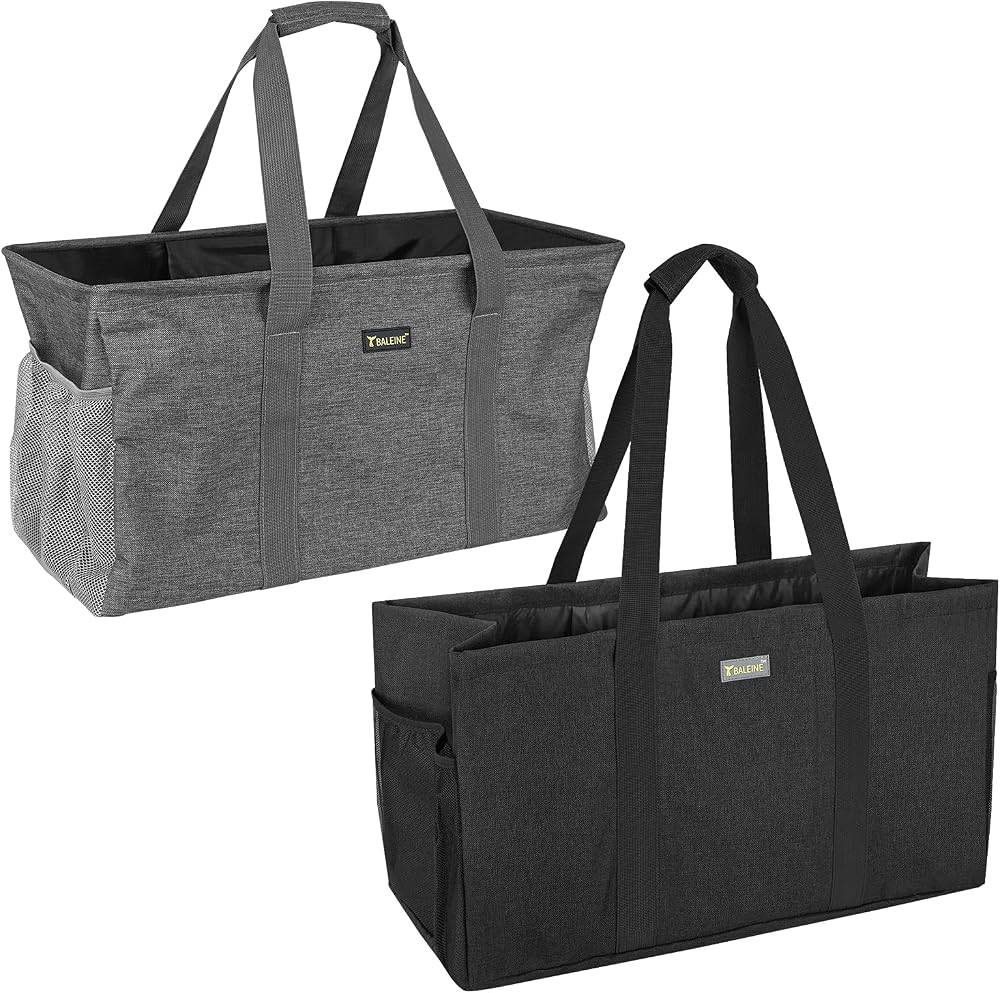 BALEINE Utility Tote Bag with Frame (22"×12"×10") +Large Utility Tote Bag (9 Gallon)