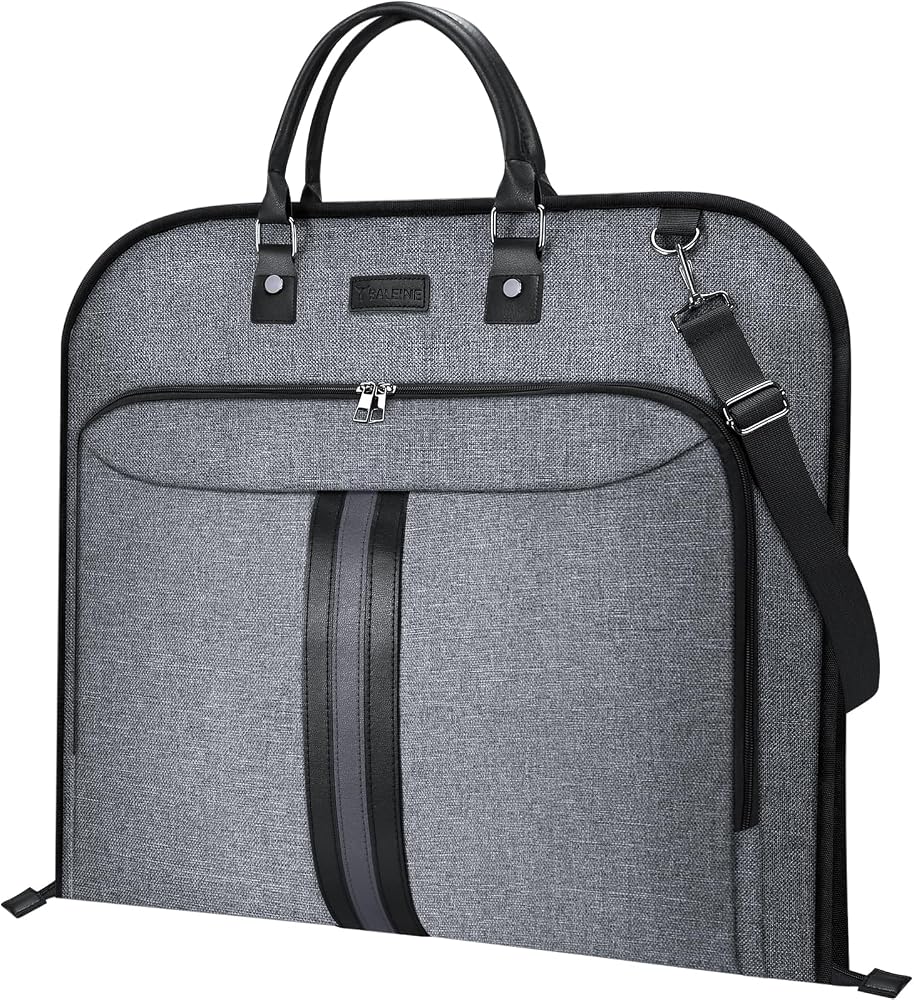 BALEINE Travel Garment Bag, Travel Suit Bag for Men, Water Resistant Carry on Garment Bag for Hanging Clothes, Garment Duffel Bag for Travel Business (Grey)